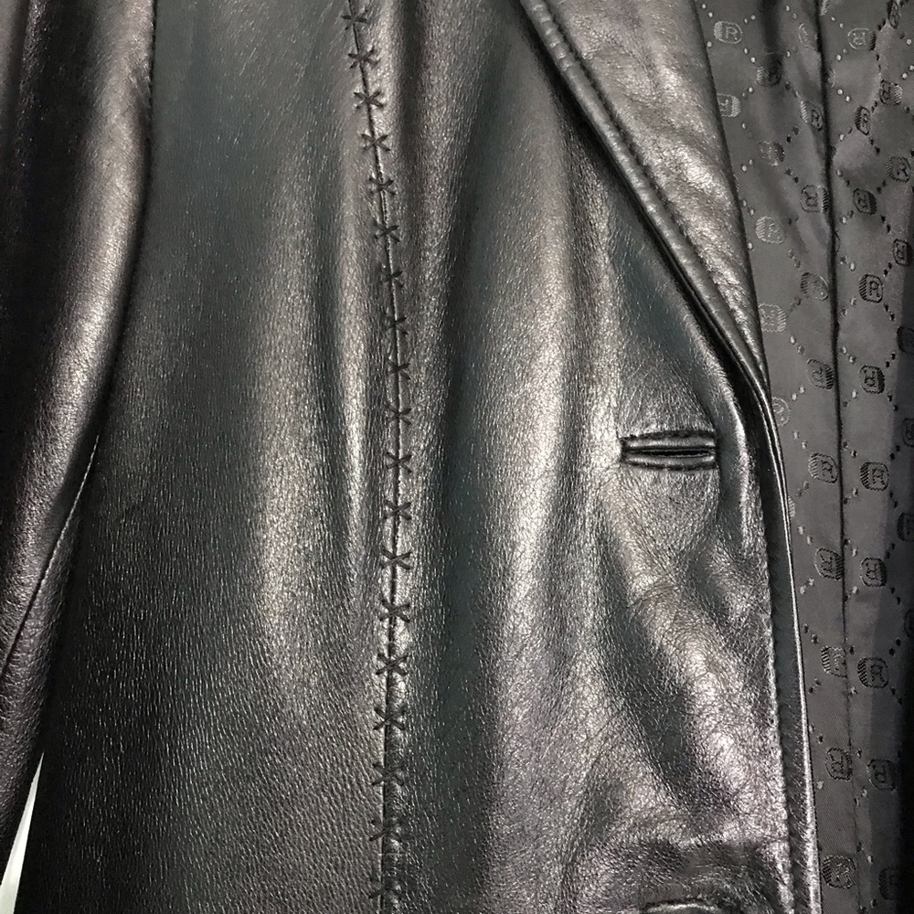 Reaction Kenneth Cole mid length leather jacket.